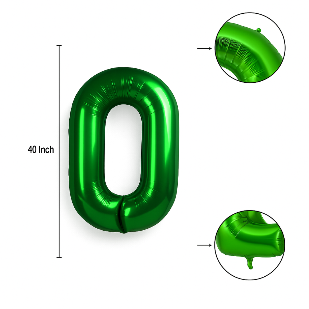 Green 40 Inch Number 0 Balloon β Giant Foil Helium Birthday Party Decoration