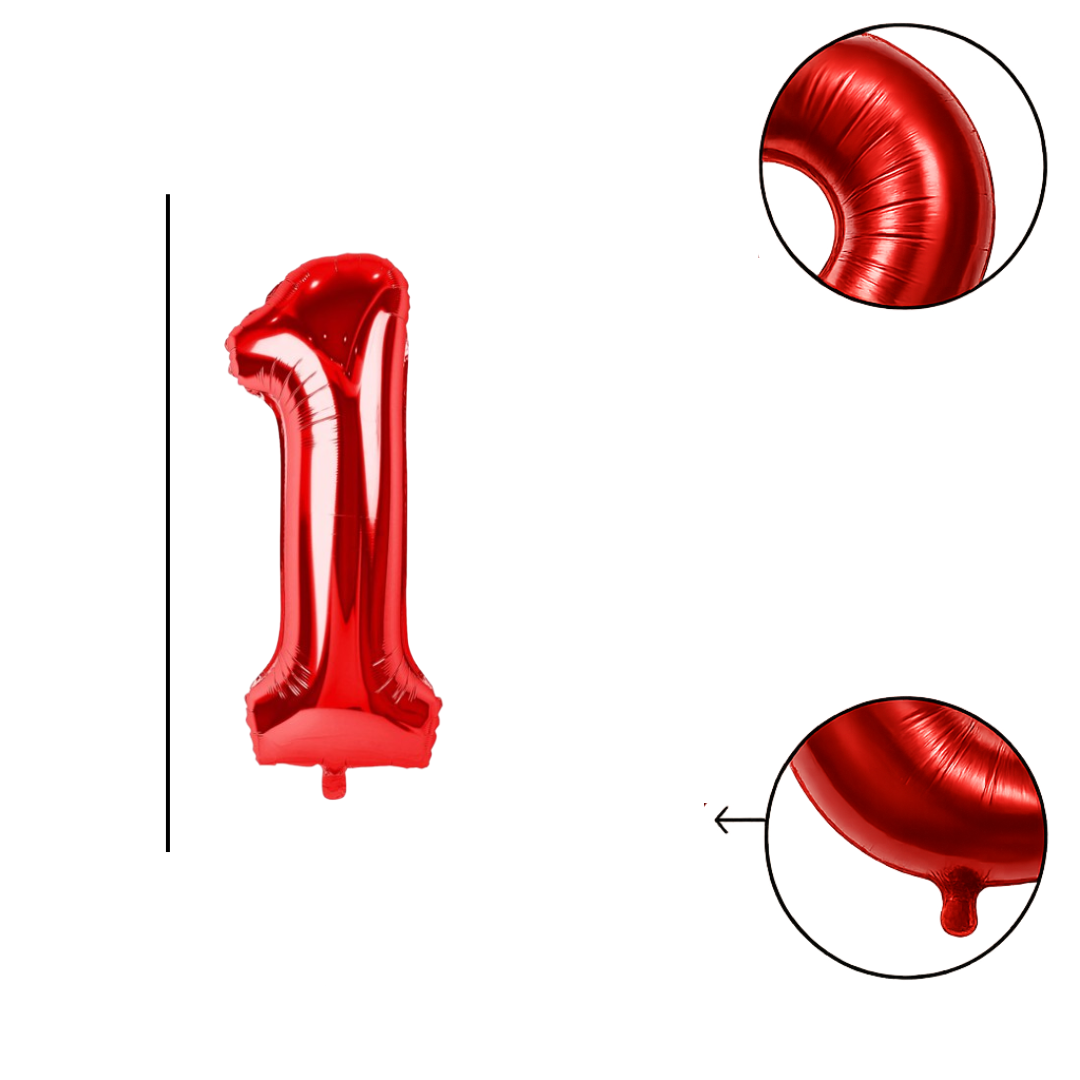 40" Red Number 1 Foil Balloon β Giant Helium Balloon for Birthday Party Decorations
