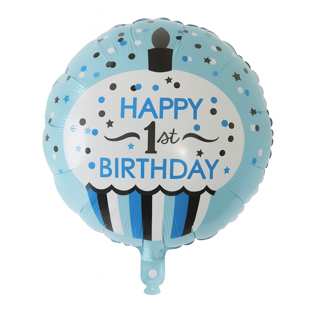 1st Birthday Foil Balloon β Baby Cake Design