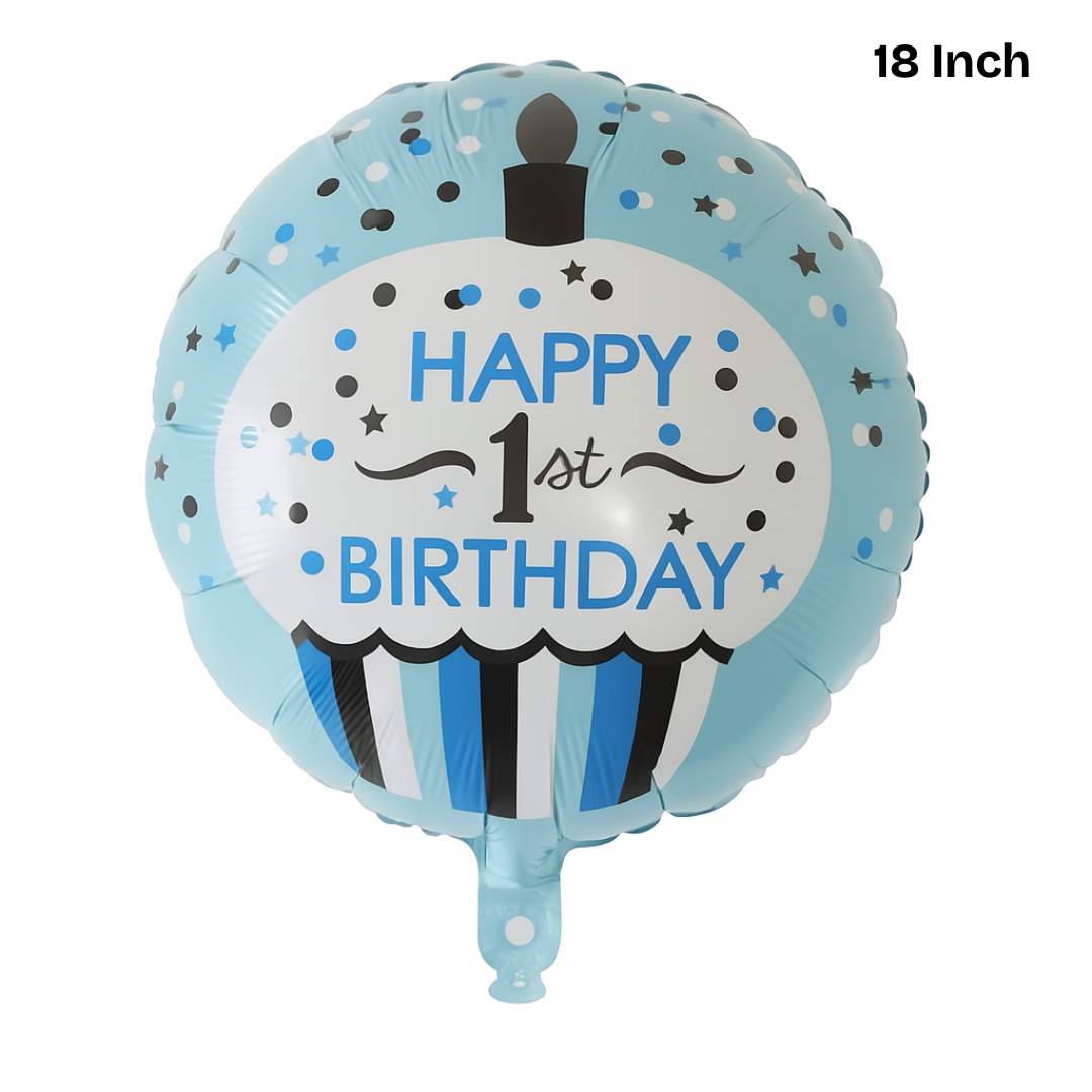 1st Birthday Foil Balloon β Baby Cake Design