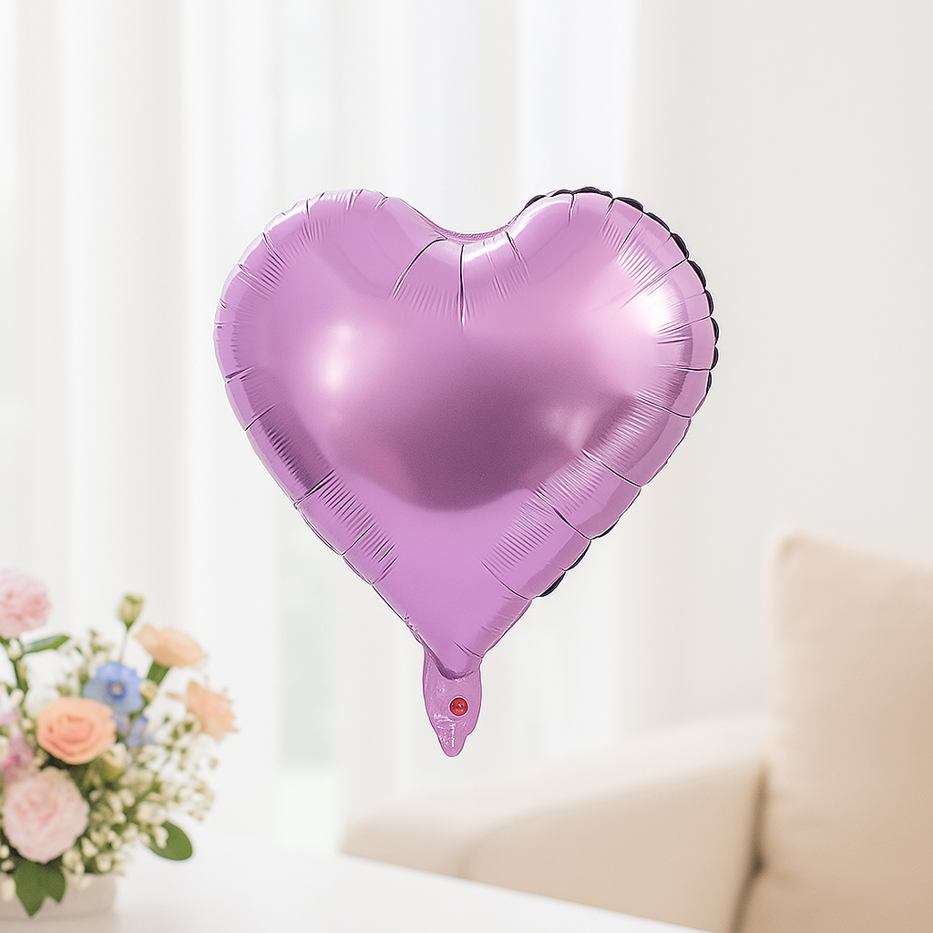 Purple Heart Foil Balloon β 18" Metallic Love Party Decoration