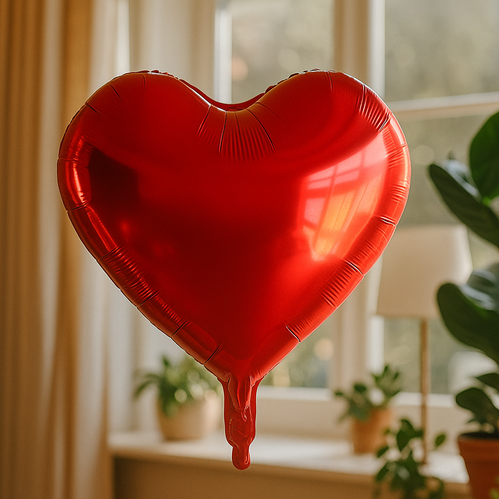 Red Heart Foil Balloon – 18" Romantic Metallic Party Decoration