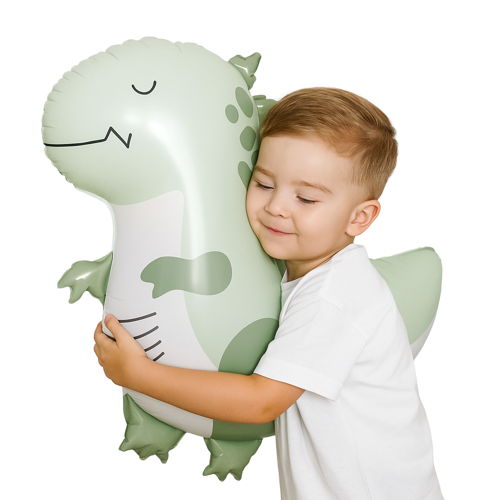 Cute Matte Green Dinosaur Foil Balloon – 16×8″ Self‑Sealing Air/Helium Dino Party Decor