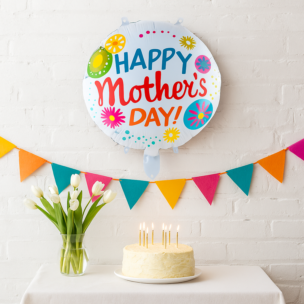 Mother’s Day floral helium balloon 18" – gift & party decoration