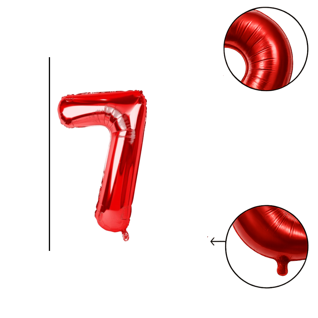 40" Red Number 7 Foil Balloon β Giant Helium Balloon for Birthday Party Decorations