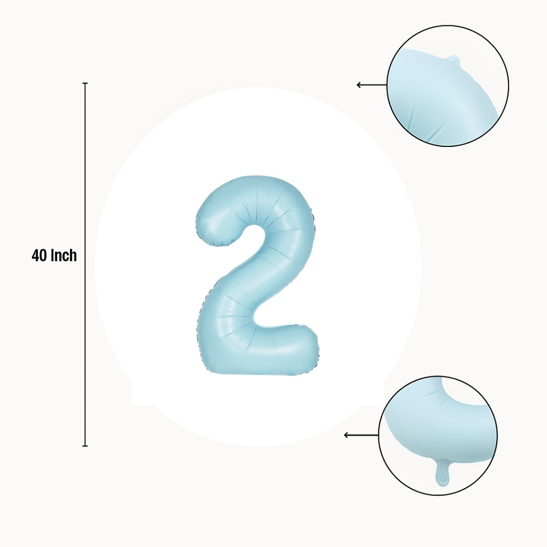 Blue Number 2 Balloon – 40" Foil Birthday Party Decoration