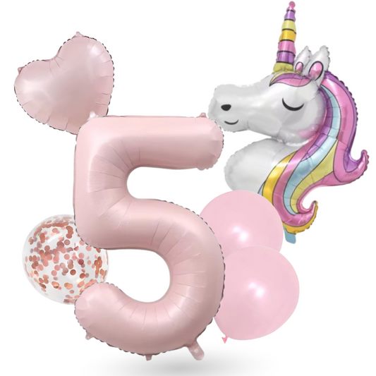 Unicorn Numbers  Balloon Set  Pink 40" Foil Balloons for Girls Birthday Party