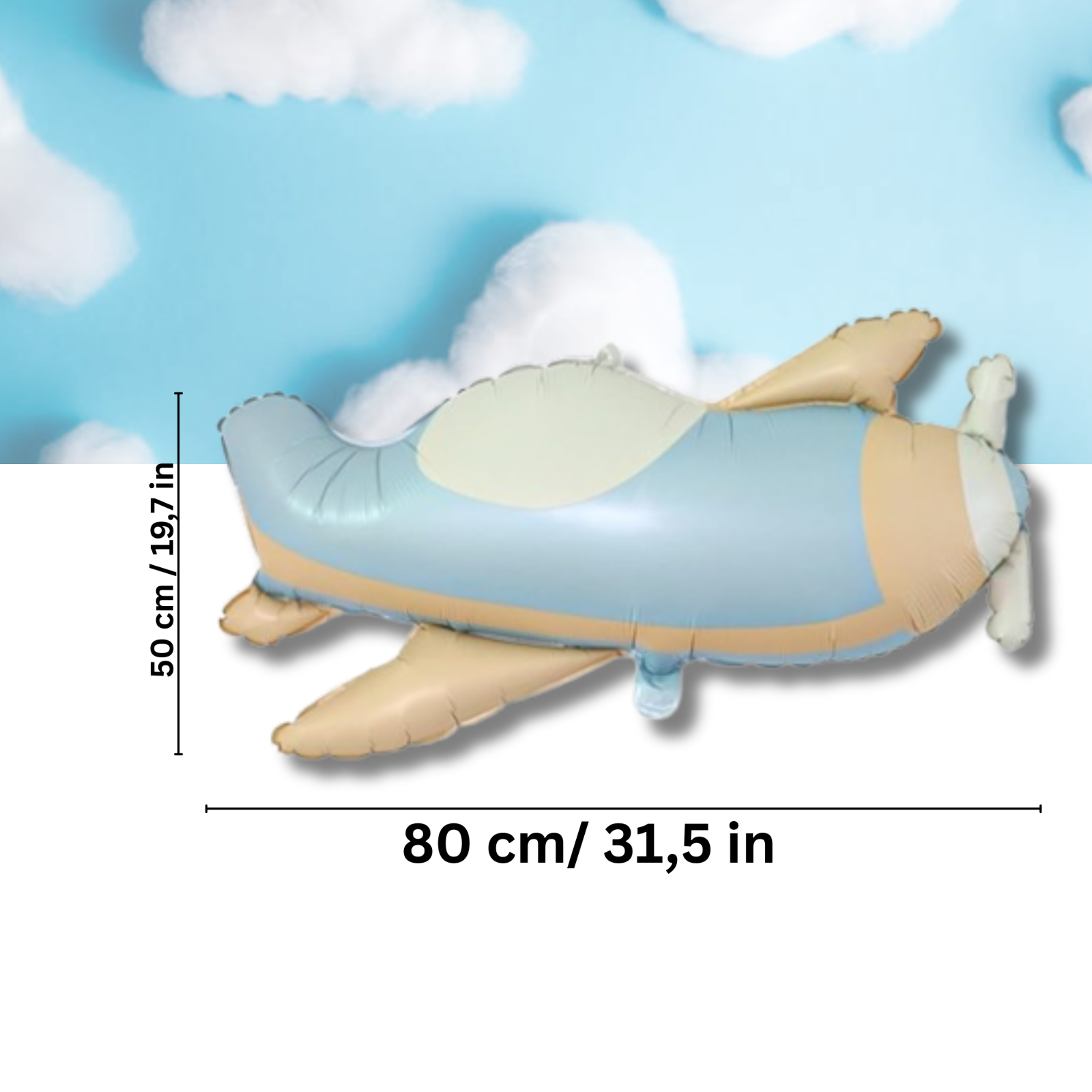 2 Pcs Matte Airplane Foil Balloons – Large Aircraft Helium Balloons for Kids