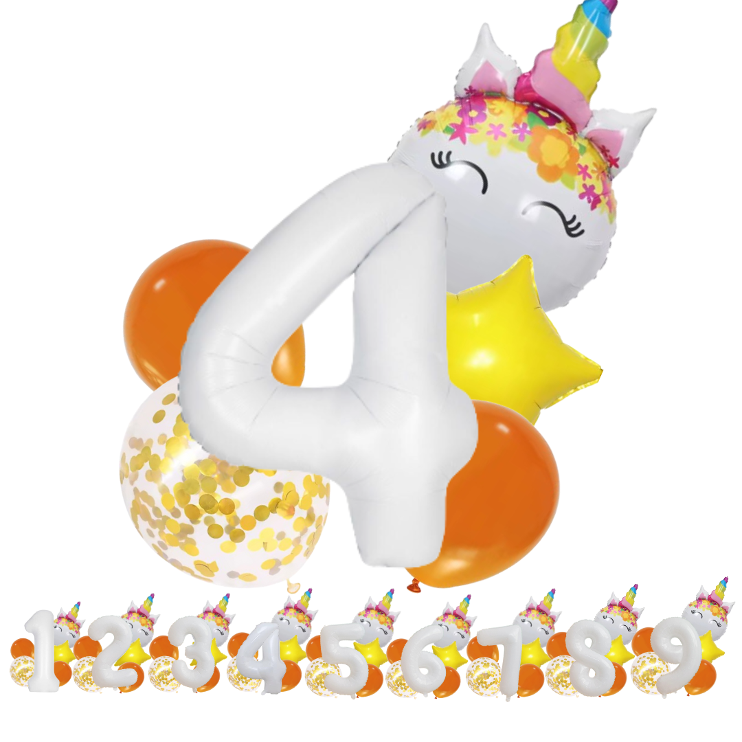 Unicorn Numbers  Balloon Set princess Foil Balloons for Girls Birthday Party dec