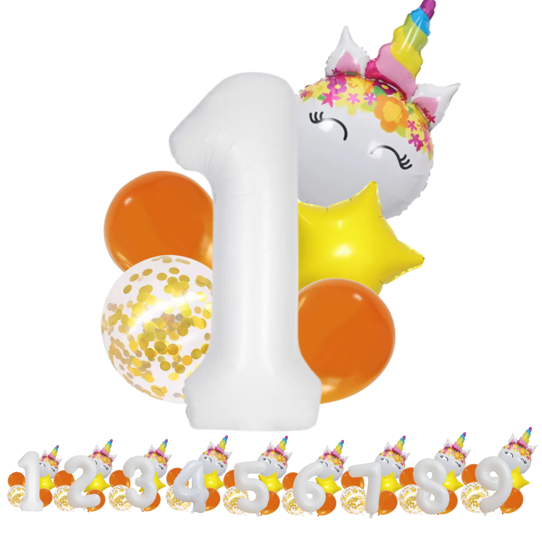 Unicorn Numbers  Balloon Set princess Foil Balloons for Girls Birthday Party dec