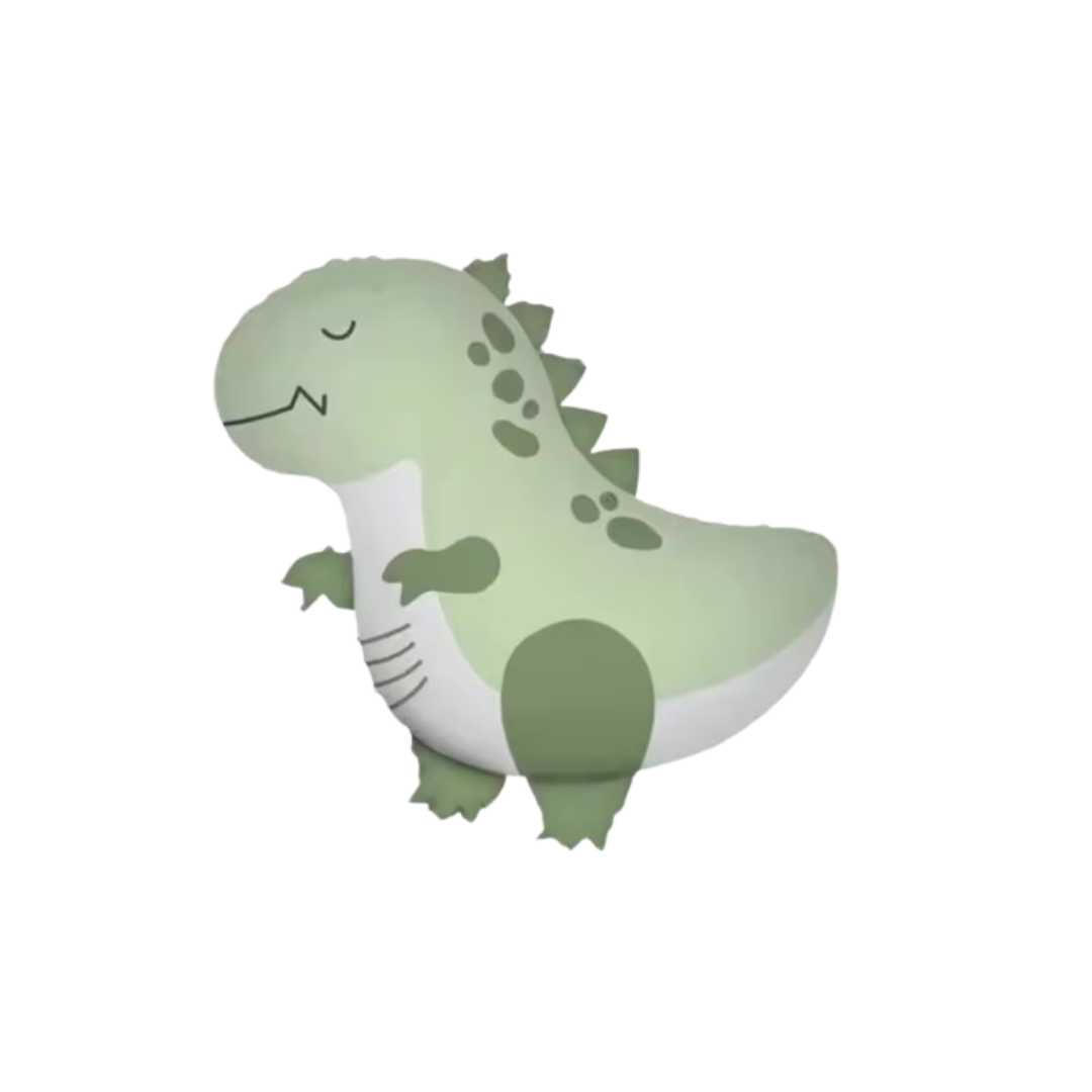 Dinosaur Birthday Balloons Set  40" Beige Number + Green Dinosaur Foil + Pastel