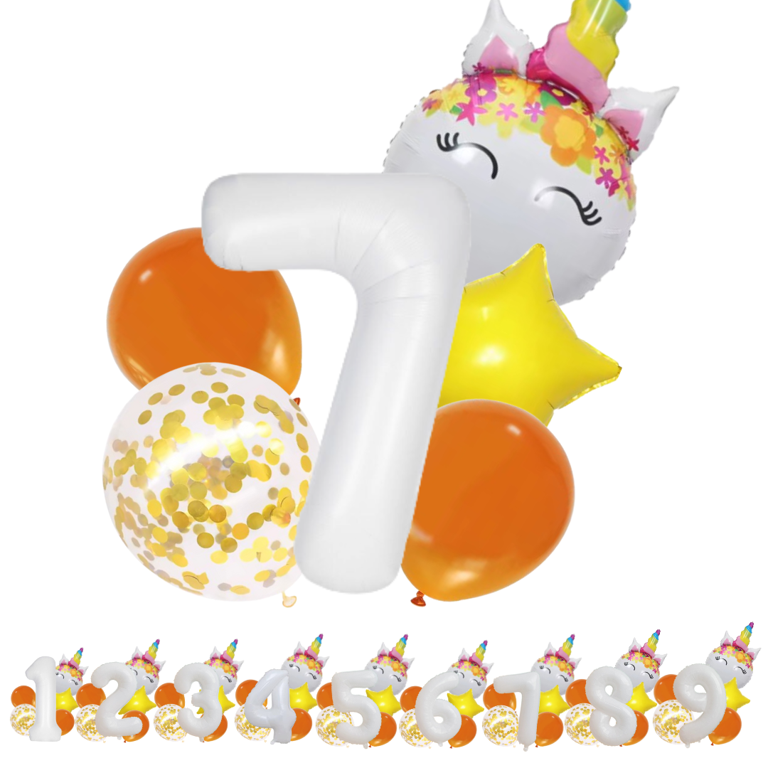 Unicorn Numbers  Balloon Set princess Foil Balloons for Girls Birthday Party dec