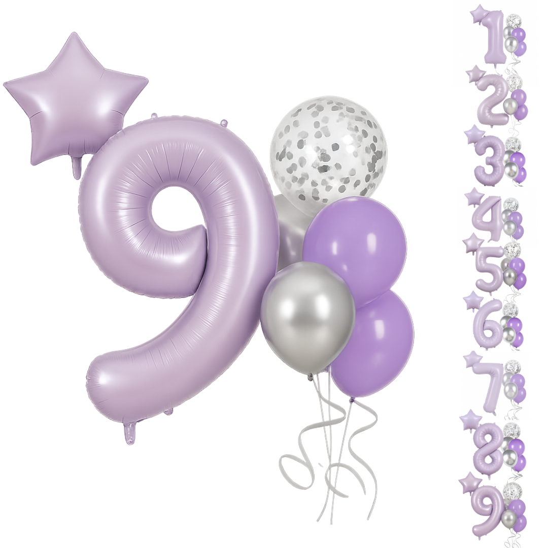 40-Inch Purple Number Balloon – Large Foil Balloon for Birthdays, Anniversaries
