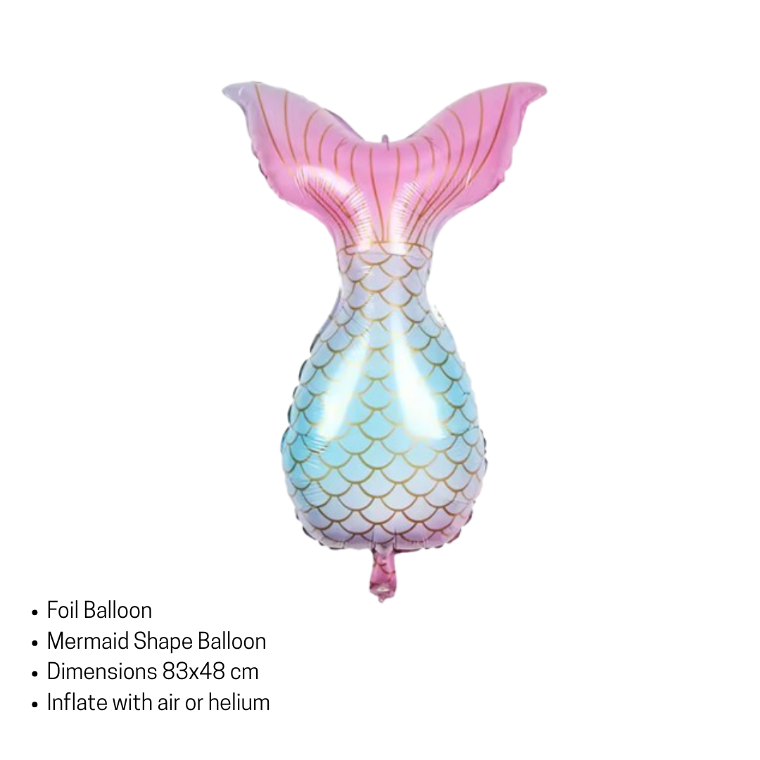 40" Clear Jellyfish Balloon Set with Foil Shells & Mermaid Tail – Party Decor