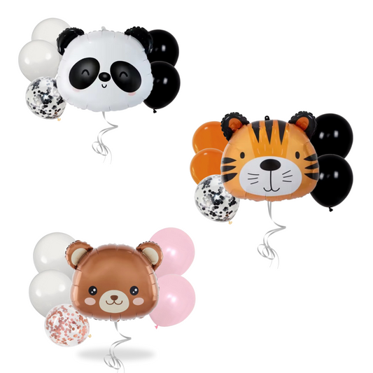 Animal Balloon Set – Panda, Tiger or Bear | Jungle Party Balloons Kids Decor