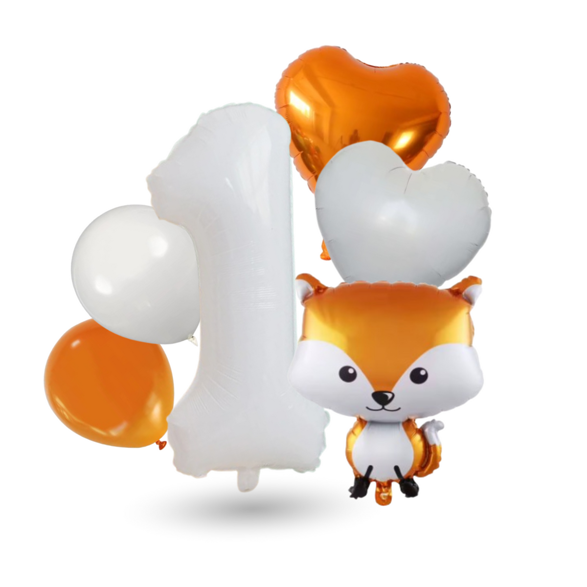 Woodland Balloon Set – Cute Fox + Numbers Balloons 0-9