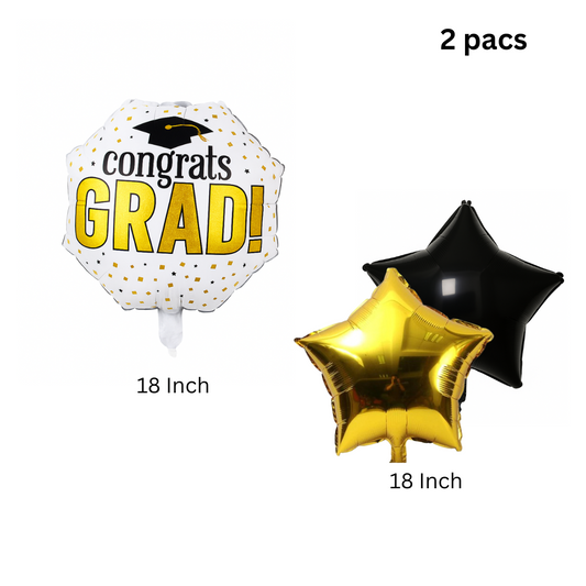 2x 18" Graduation Foil Balloons – Congrats Grad Party Decor