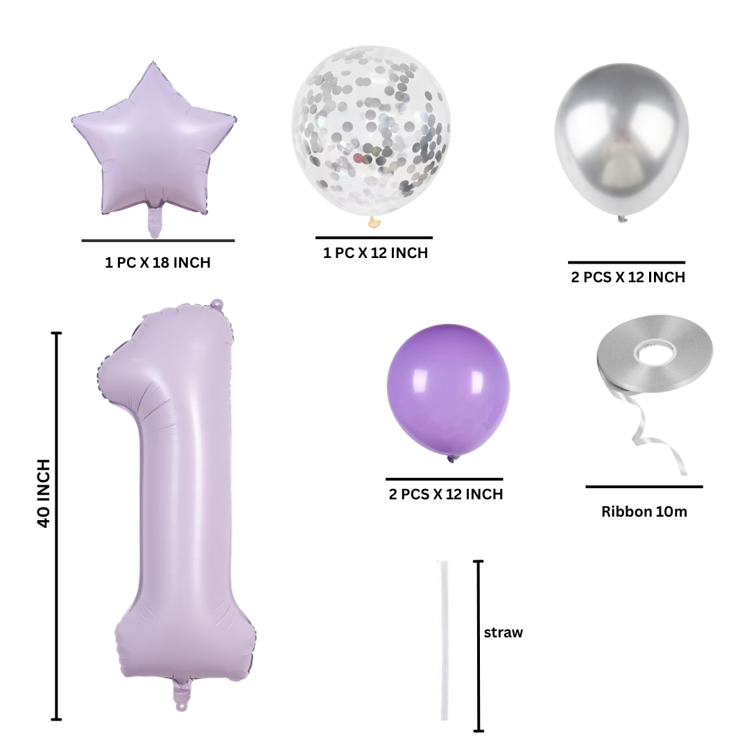 40-Inch Purple Number Balloon – Large Foil Balloon for Birthdays, Anniversaries