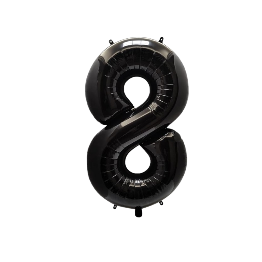 1st Anniversary Balloon Set Black Number 1 Decoration for Couples, Party Supply