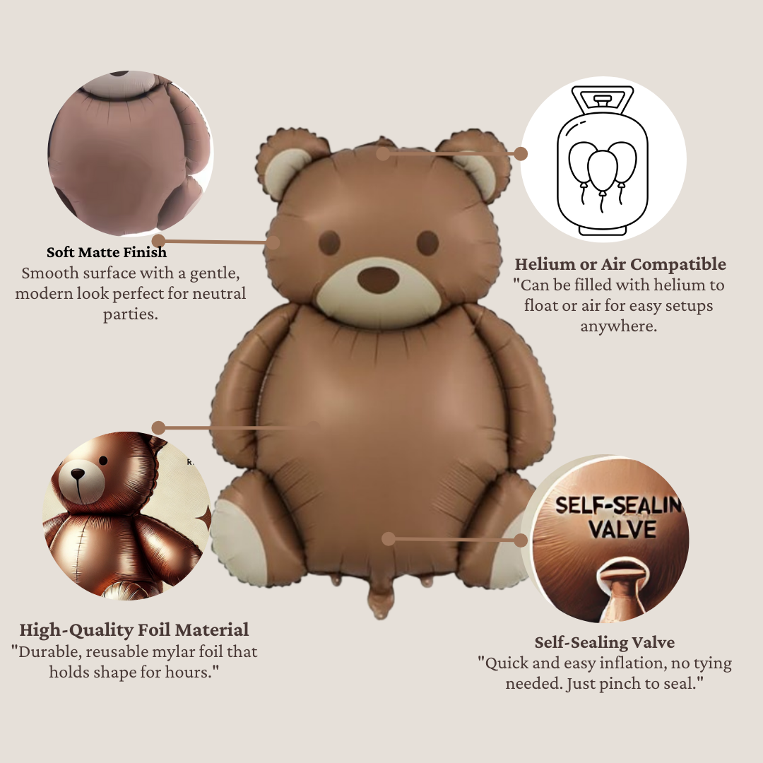 Pack Bear Balloon Set with Baby Purple Number Romantic Gift & Decor heart pastel