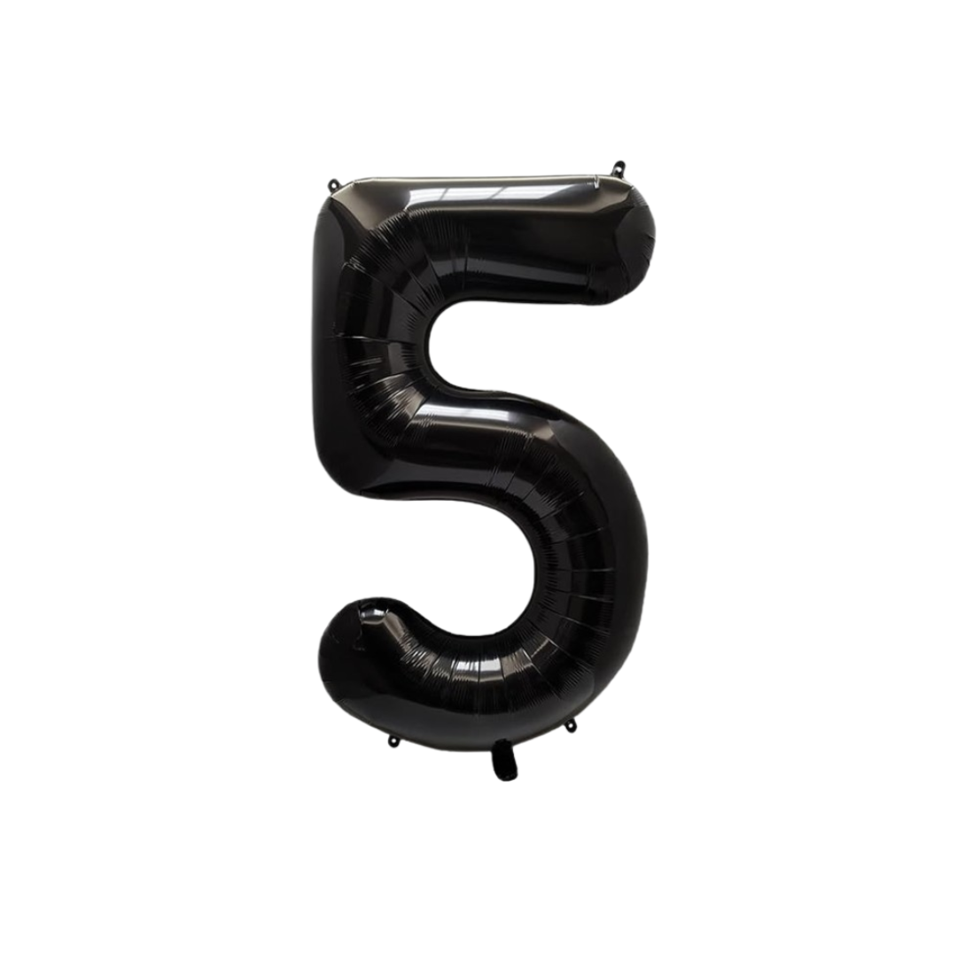 1st Anniversary Balloon Set Black Number 1 Decoration for Couples, Party Supply