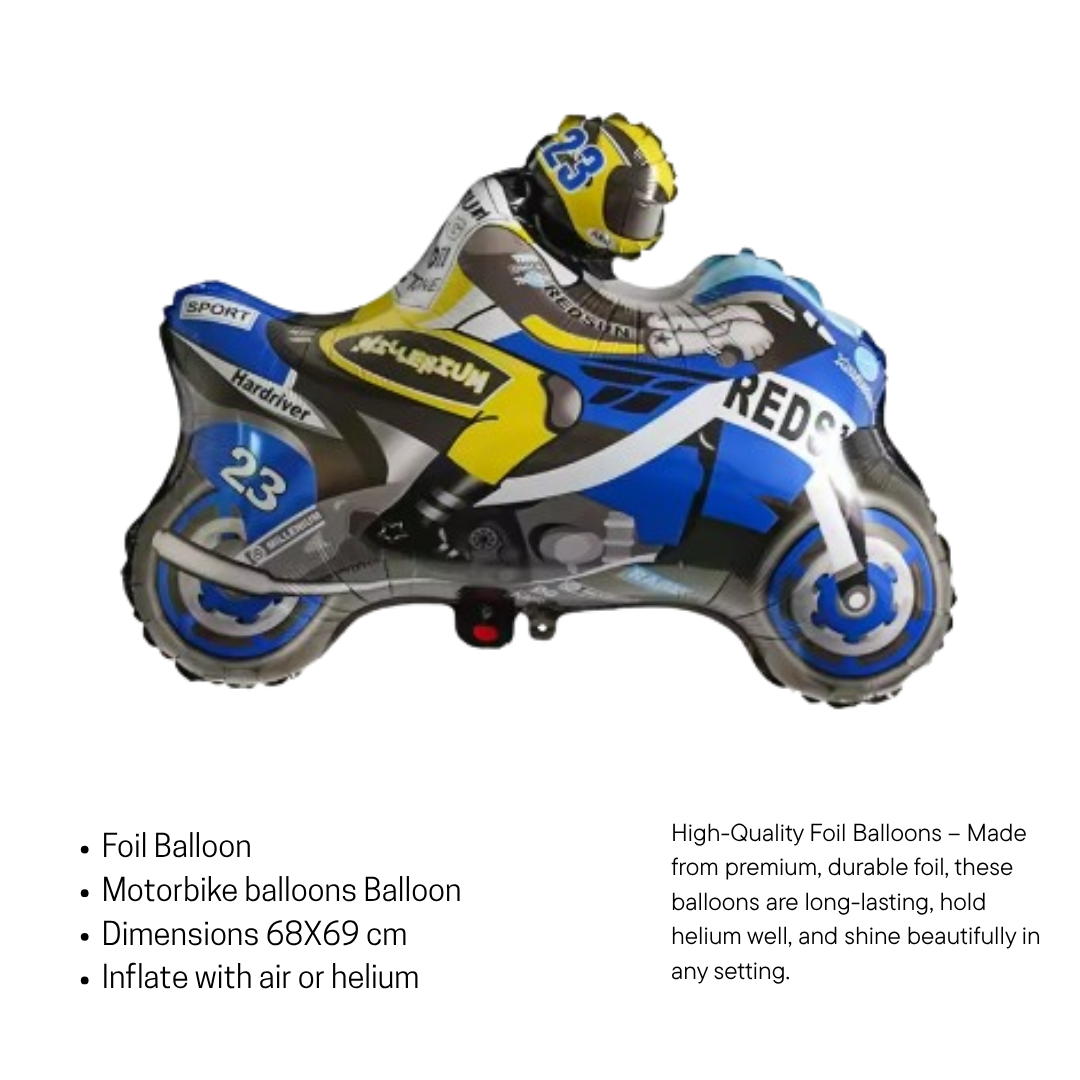 Motorbike Birthday Balloon Number 1-20 Green Blue Racing Theme Party Decoration