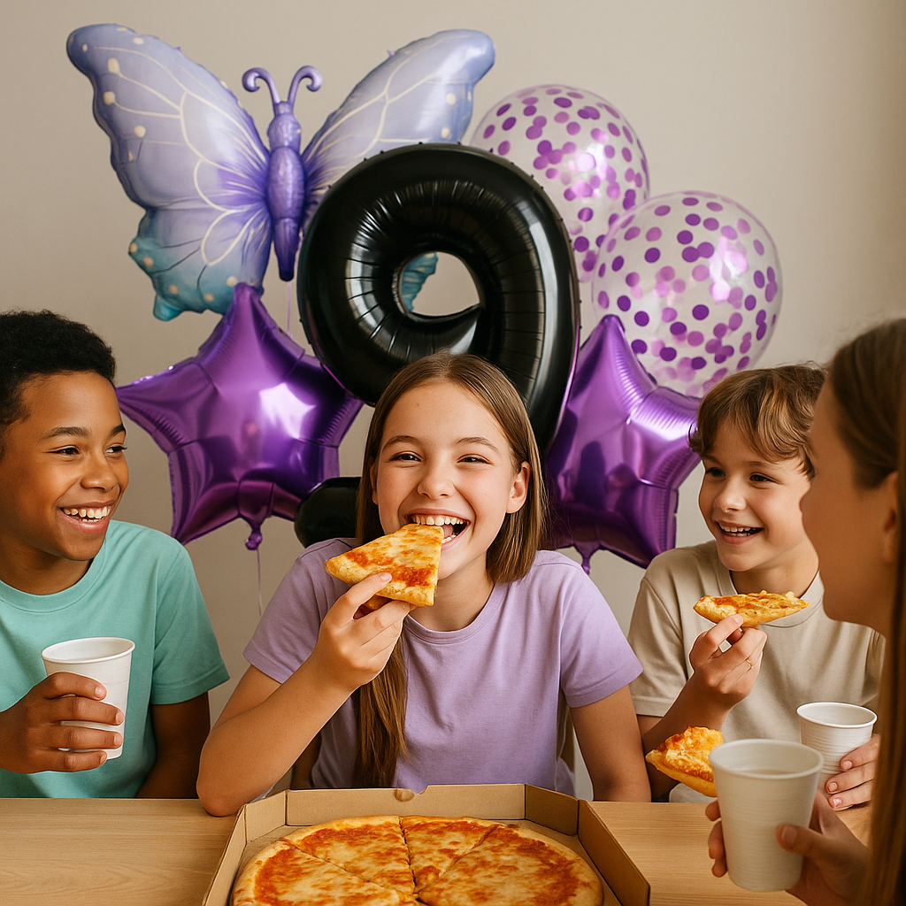 40" Giant Foil Number Balloon Set Purple Butterfly Theme Balloons for Girls Birt