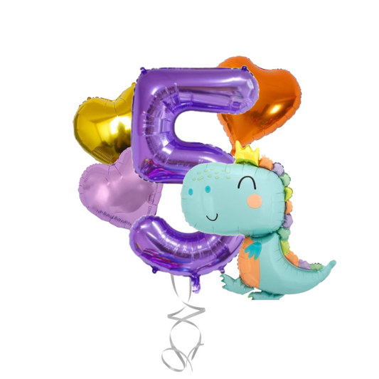 Dinosaur Birthday Balloons Set 1-9 – Foil Number & Dino Party Decorations