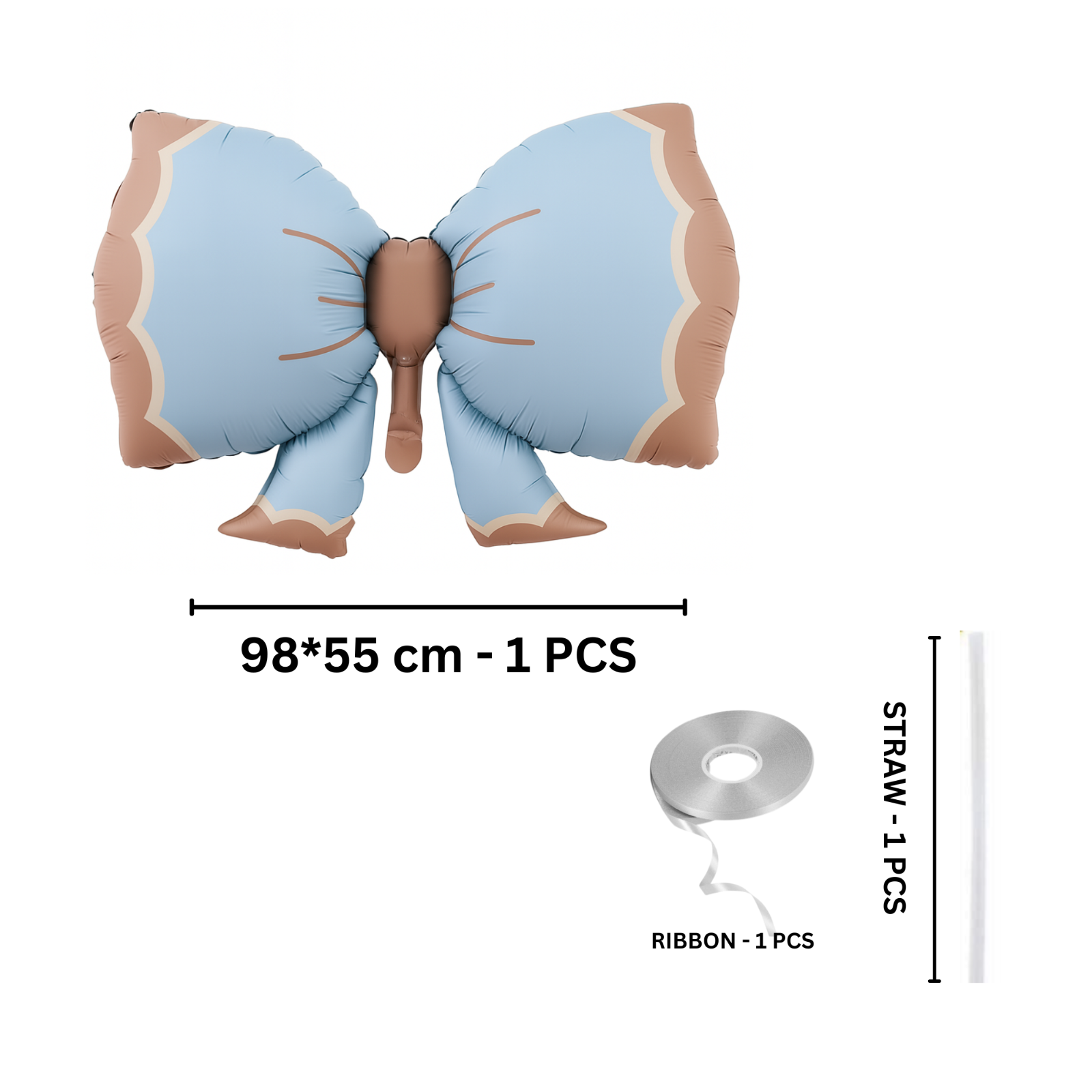 1st Birthday Balloon beige teddy Bear & Star Foil Baby Boy blue Party Decoration