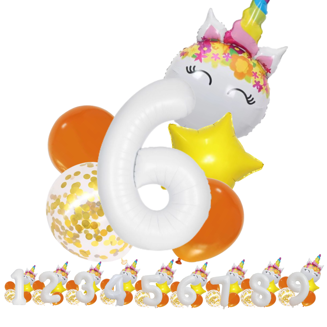 Unicorn Numbers  Balloon Set princess Foil Balloons for Girls Birthday Party dec