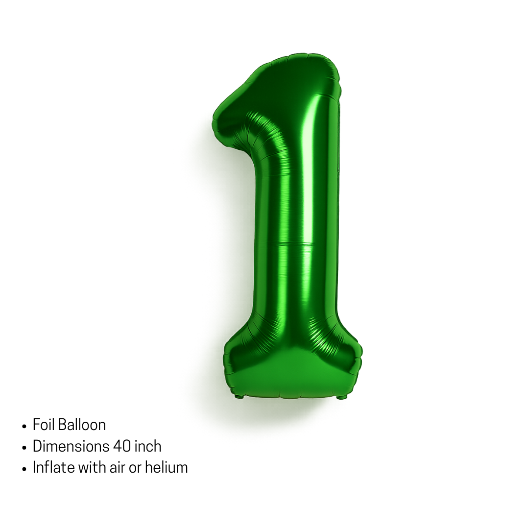 Motorbike Birthday Balloon Number 1-20 Green Blue Racing Theme Party Decoration