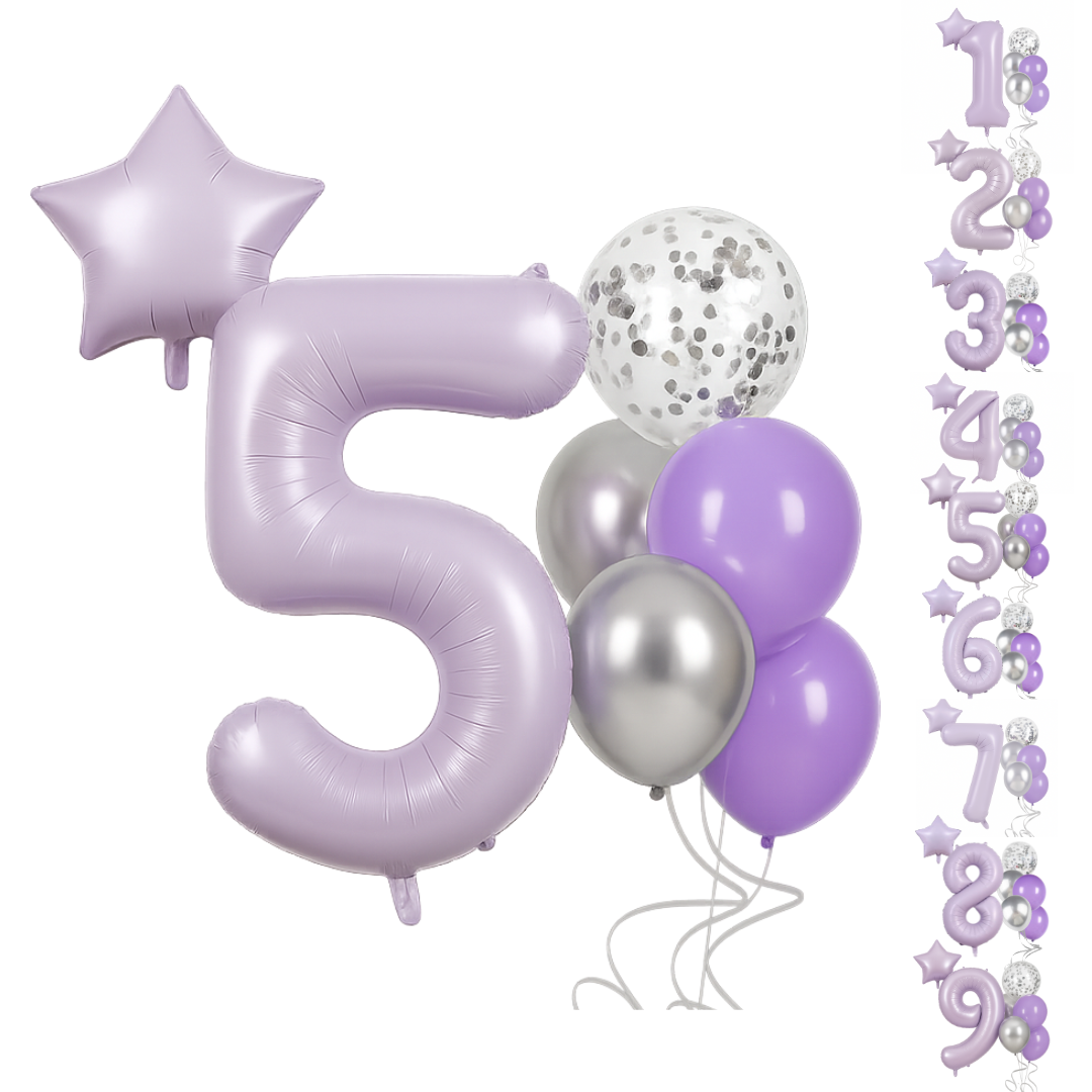 40-Inch Purple Number Balloon – Large Foil Balloon for Birthdays, Anniversaries