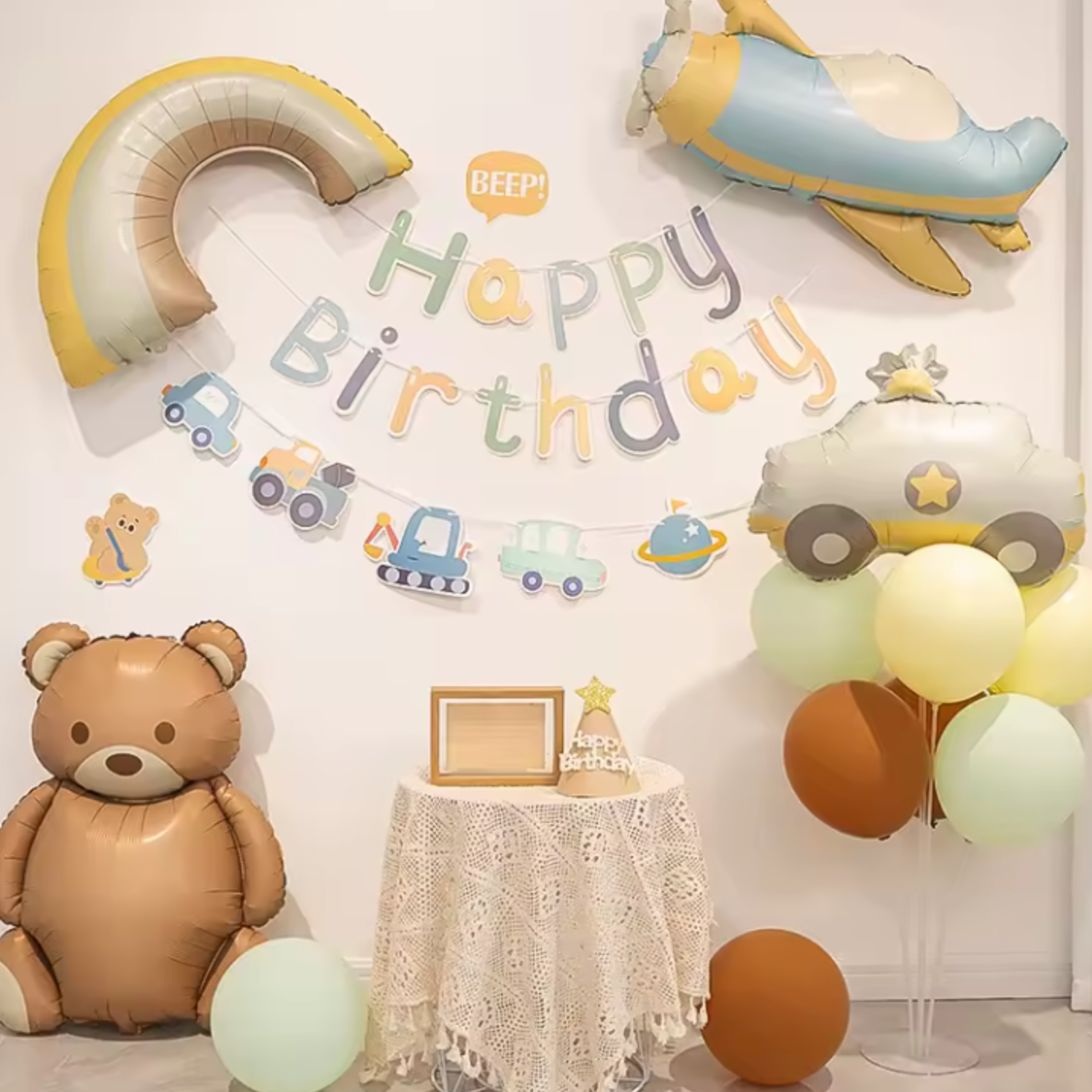 2 Pcs Matte Airplane Foil Balloons – Large Aircraft Helium Balloons for Kids