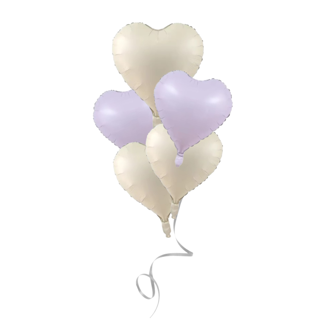 Pack Bear Balloon Set with Baby Purple Number Romantic Gift & Decor heart pastel