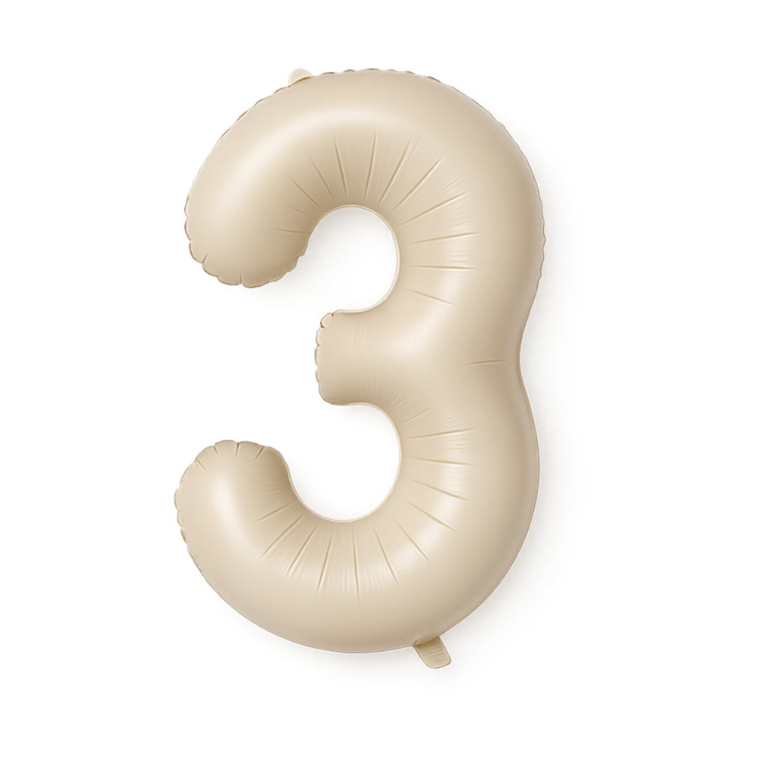 Dinosaur Birthday Balloons Set  40" Beige Number + Green Dinosaur Foil + Pastel