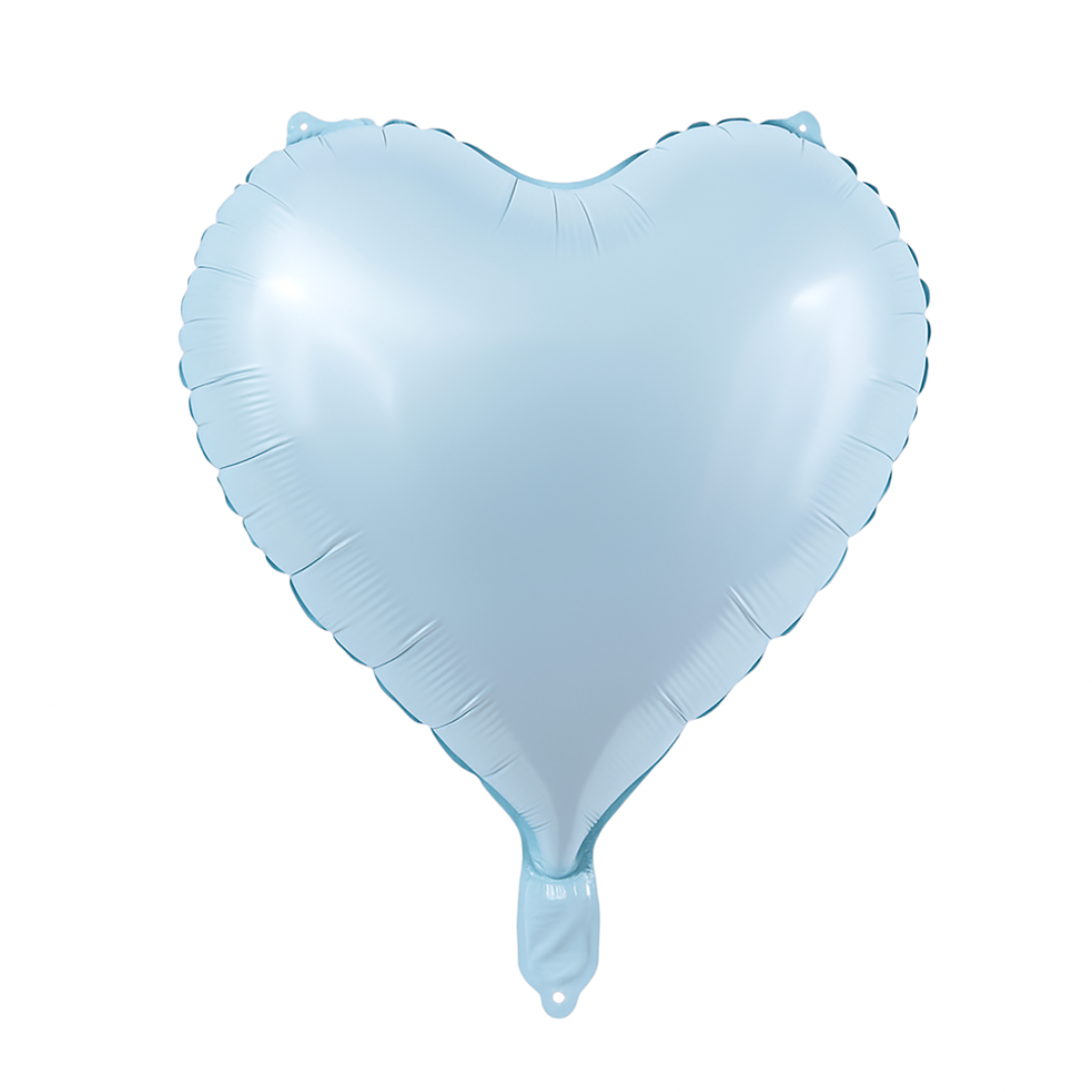 Baby Blue Heart Foil Balloon – 18 Inch – Helium or Air Fill