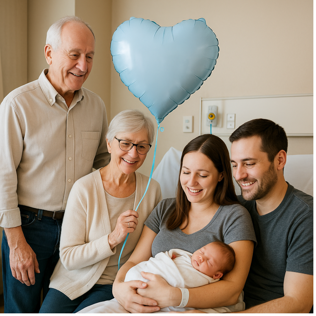 Baby Blue Heart Foil Balloon β 18 Inch β Helium or Air Fill