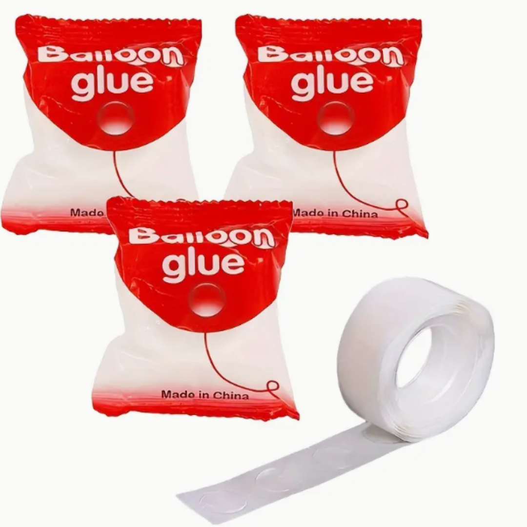 Balloon Glue Dots & Strip Kit – Strong Adhesive for Party Balloon Decorations (Double-Sided Stickers + Strip Roll)