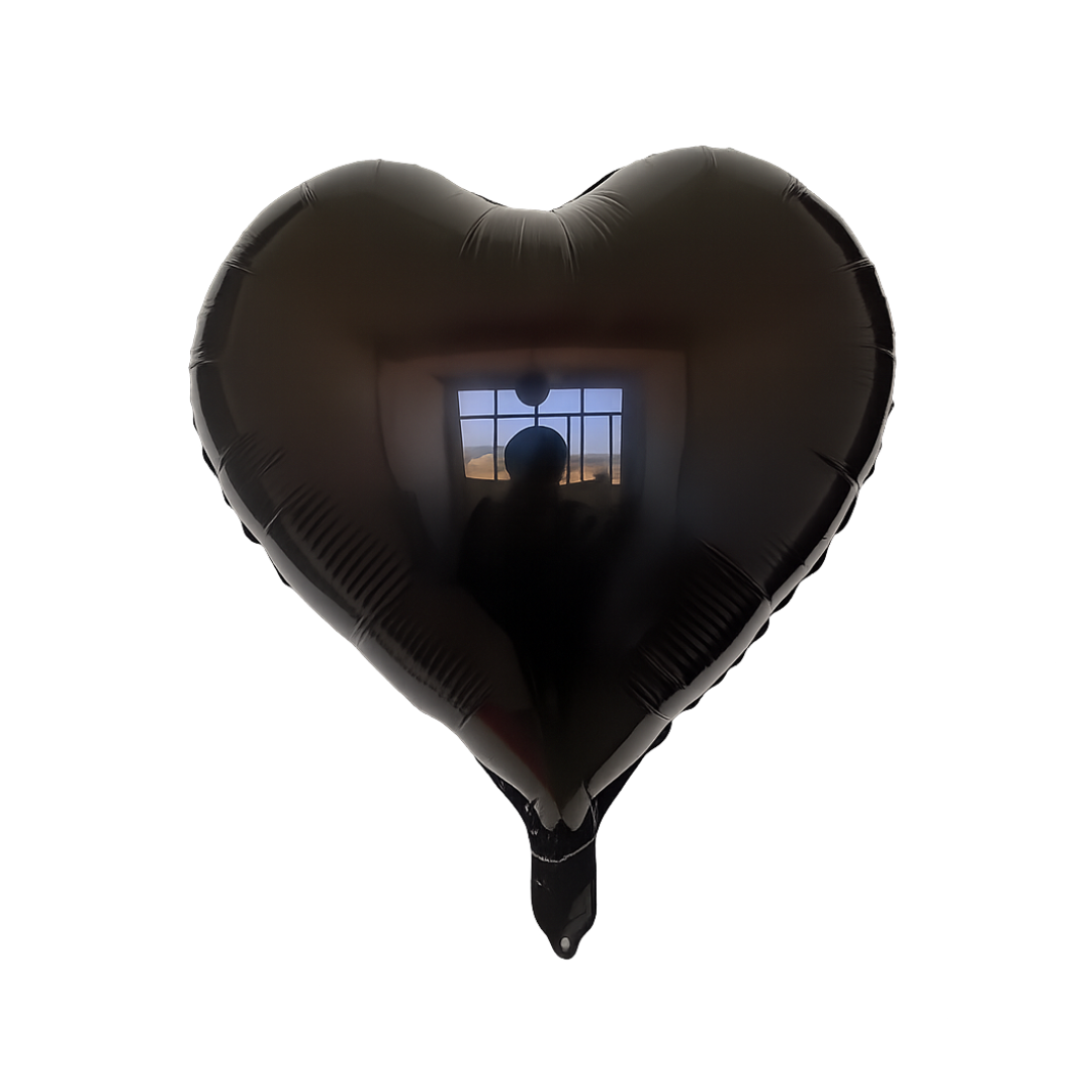 Black Heart Foil Balloon β 18" Romantic Gothic Party Decoration