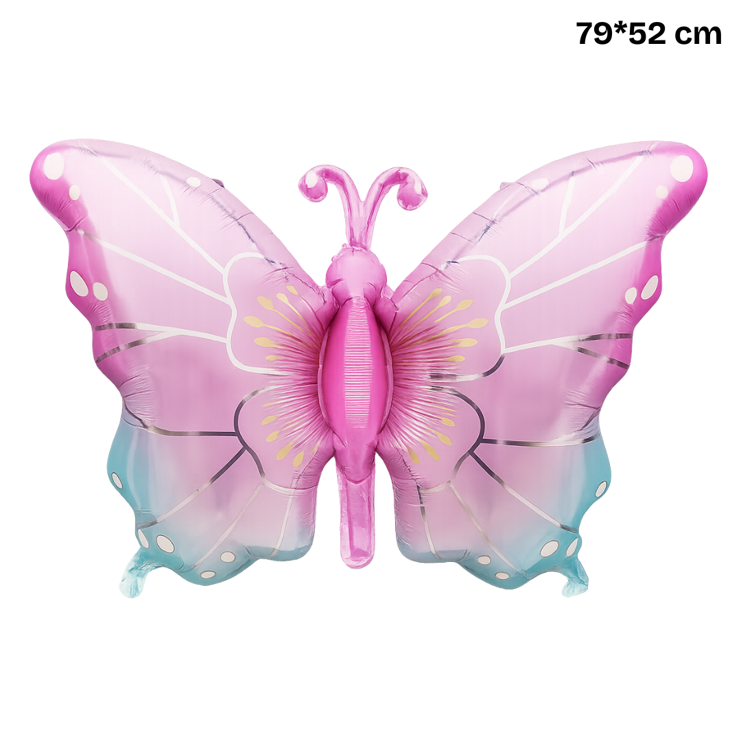 Butterfly Foil Balloon – Pink & Blue Fairy Party Decoration for Girls