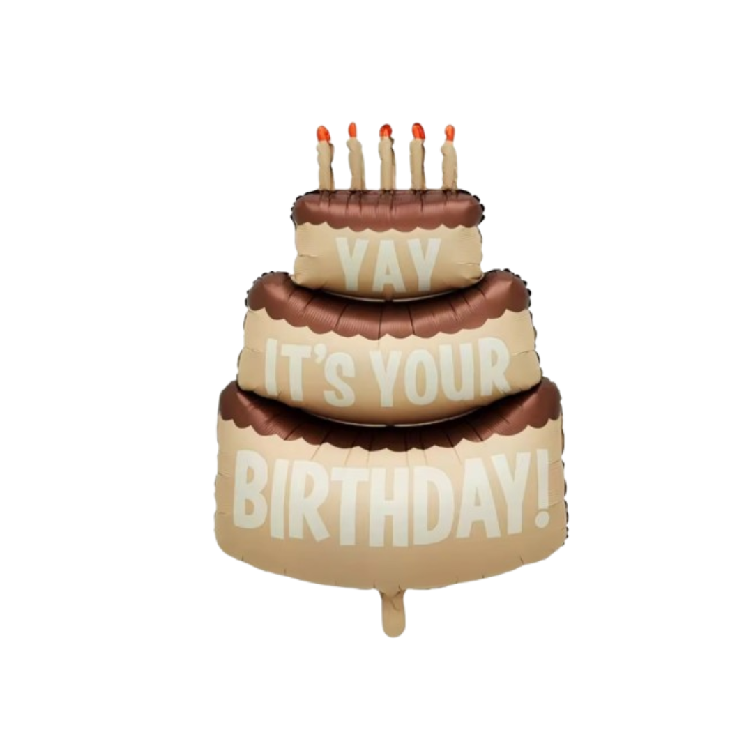 Birthday Cake Balloon – Funny Layered Foil Balloon with YAY IT’S YOUR BIRTHDAY