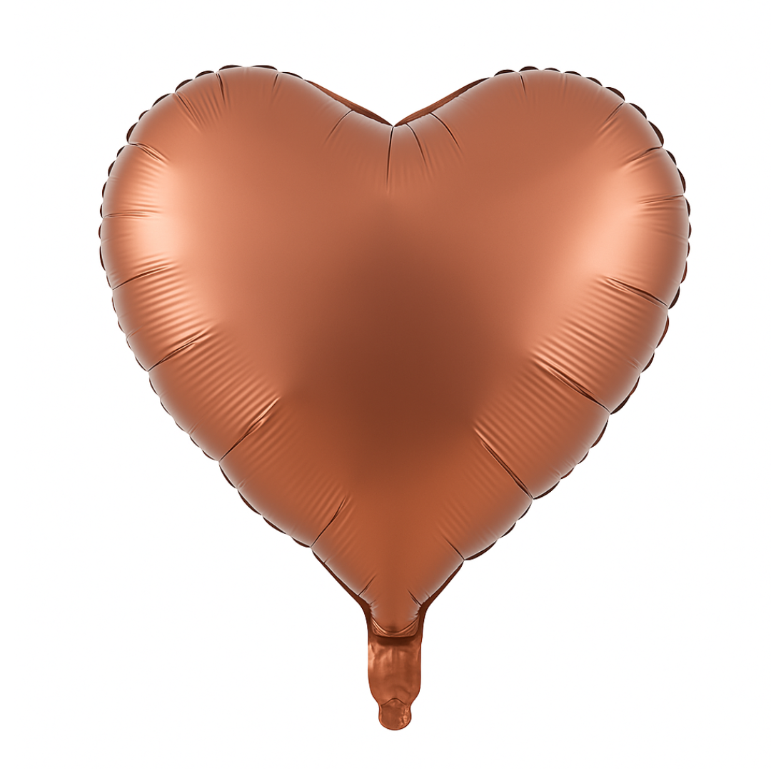 Chocolate Brown 18 inch Heart Shape Foil Balloon helium