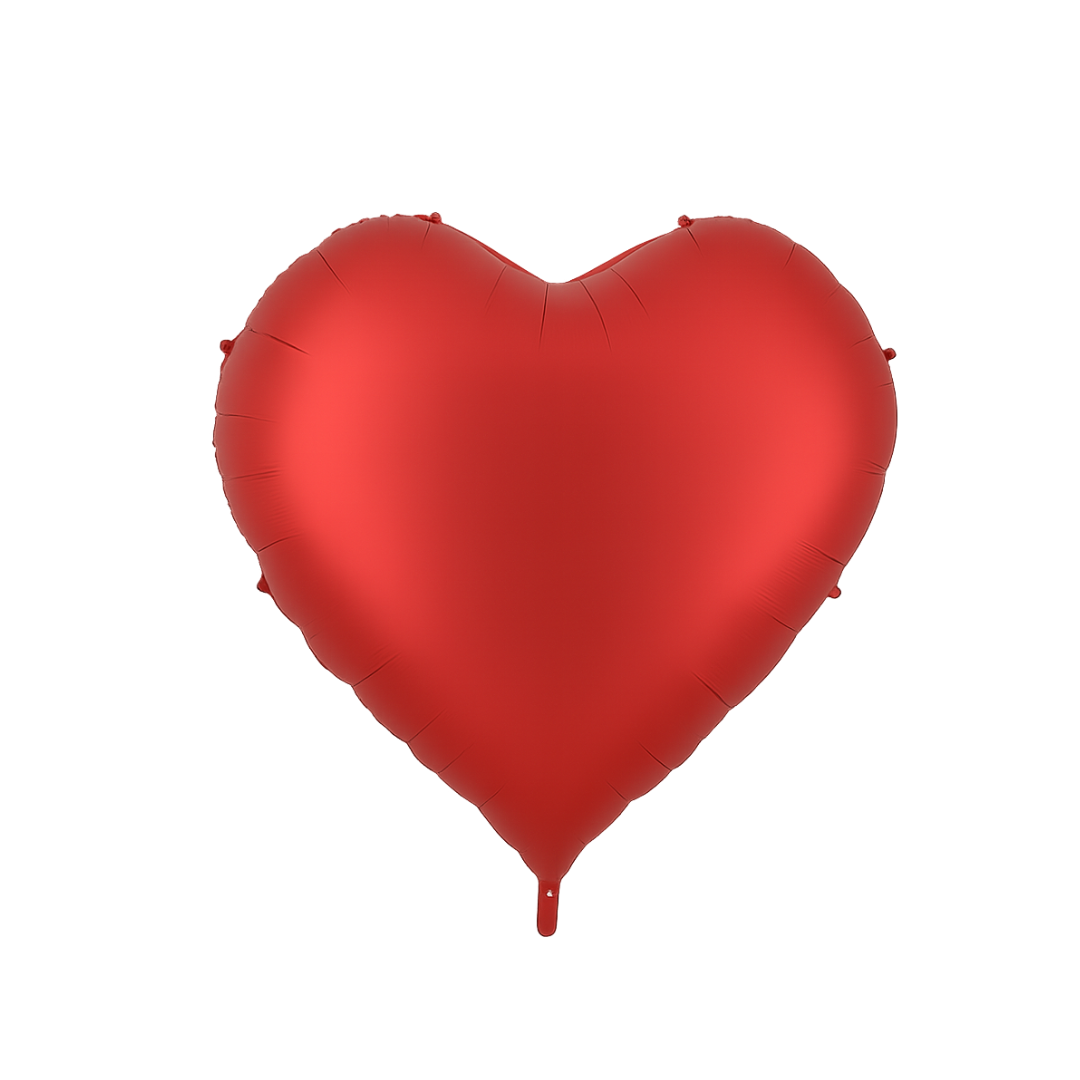 Chrome Red Heart Foil Balloon – 18" Romantic Metallic Party Decoration