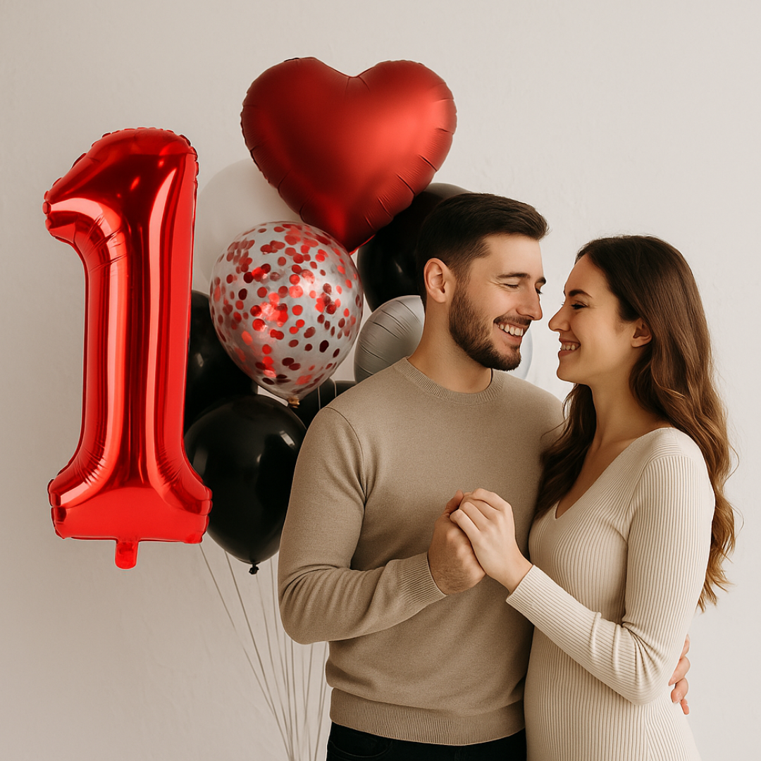 Chrome Red Heart Foil Balloon – 18" Romantic Metallic Party Decoration