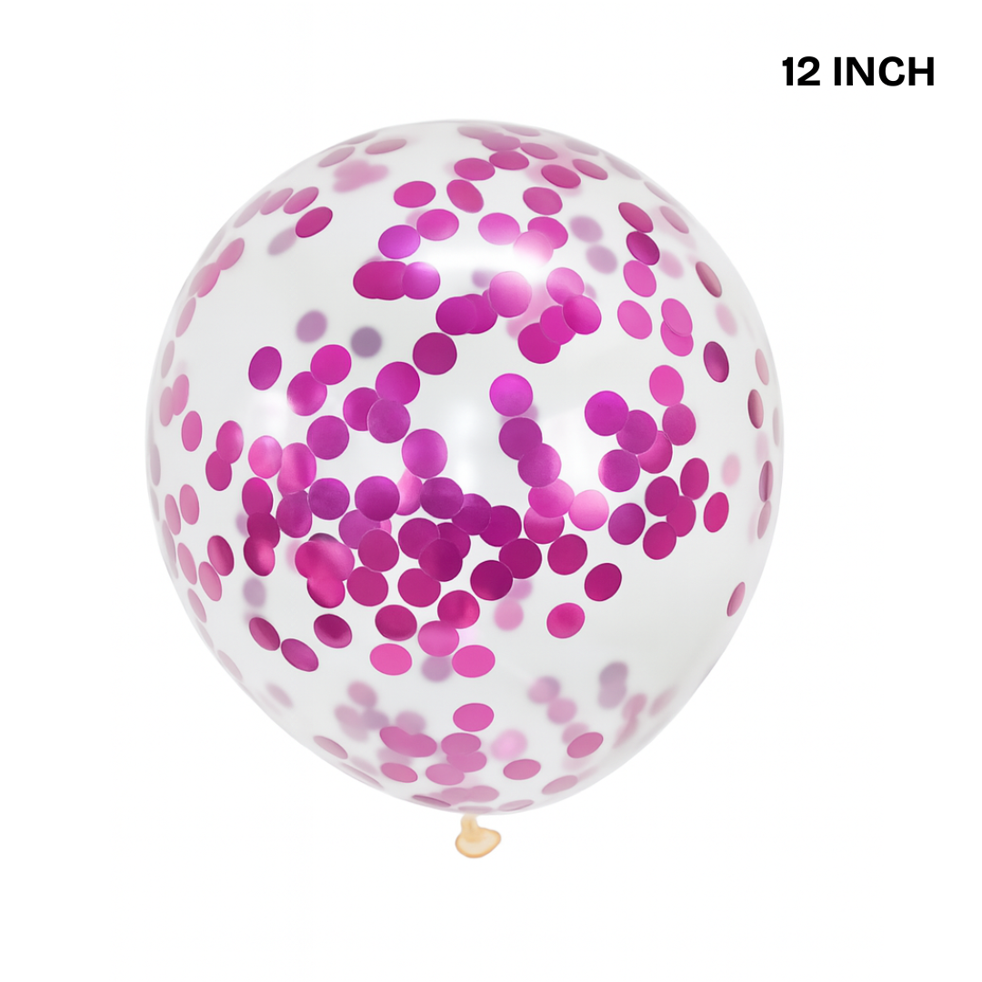 12" Confetti Latex Balloons – Transparent Party Balloons with Colorful Dots