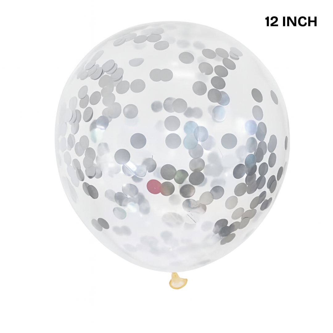12" Confetti Latex Balloons – Transparent Party Balloons with Colorful Dots