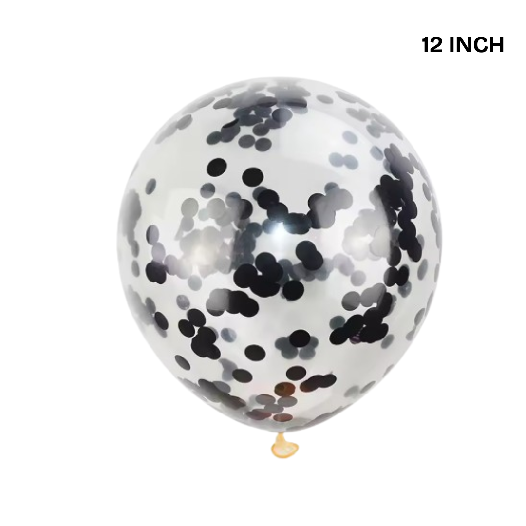 12" Confetti Latex Balloons – Transparent Party Balloons with Colorful Dots