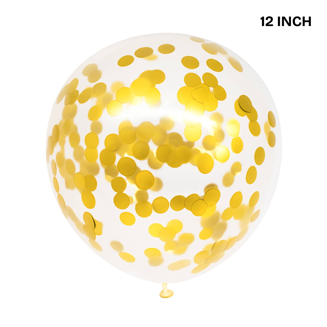 12" Confetti Latex Balloons – Transparent Party Balloons with Colorful Dots