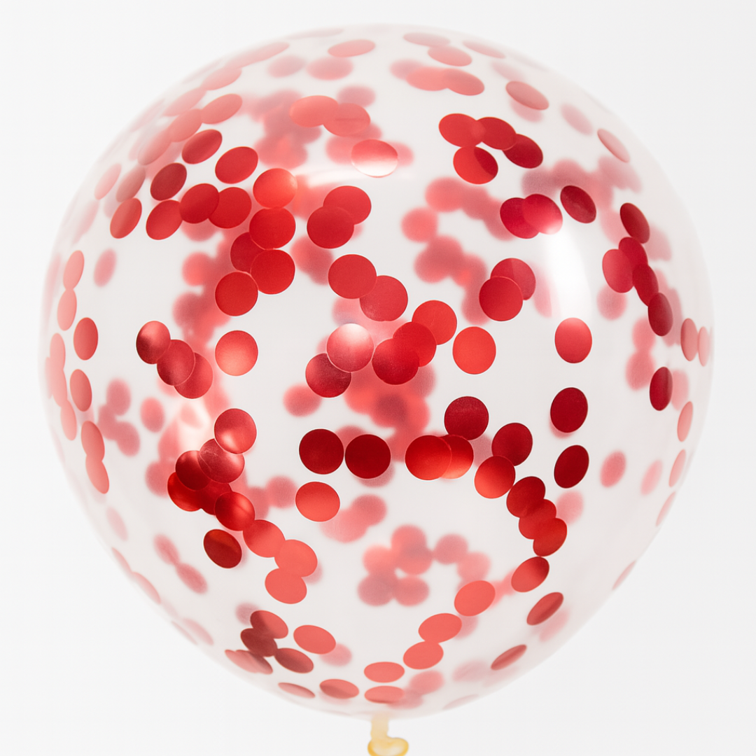12" Confetti Latex Balloons – Transparent Party Balloons with Colorful Dots