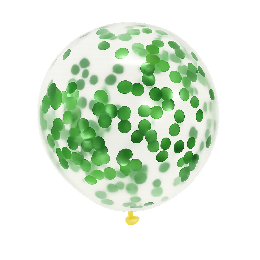 12" Confetti Latex Balloons – Transparent Party Balloons with Colorful Dots